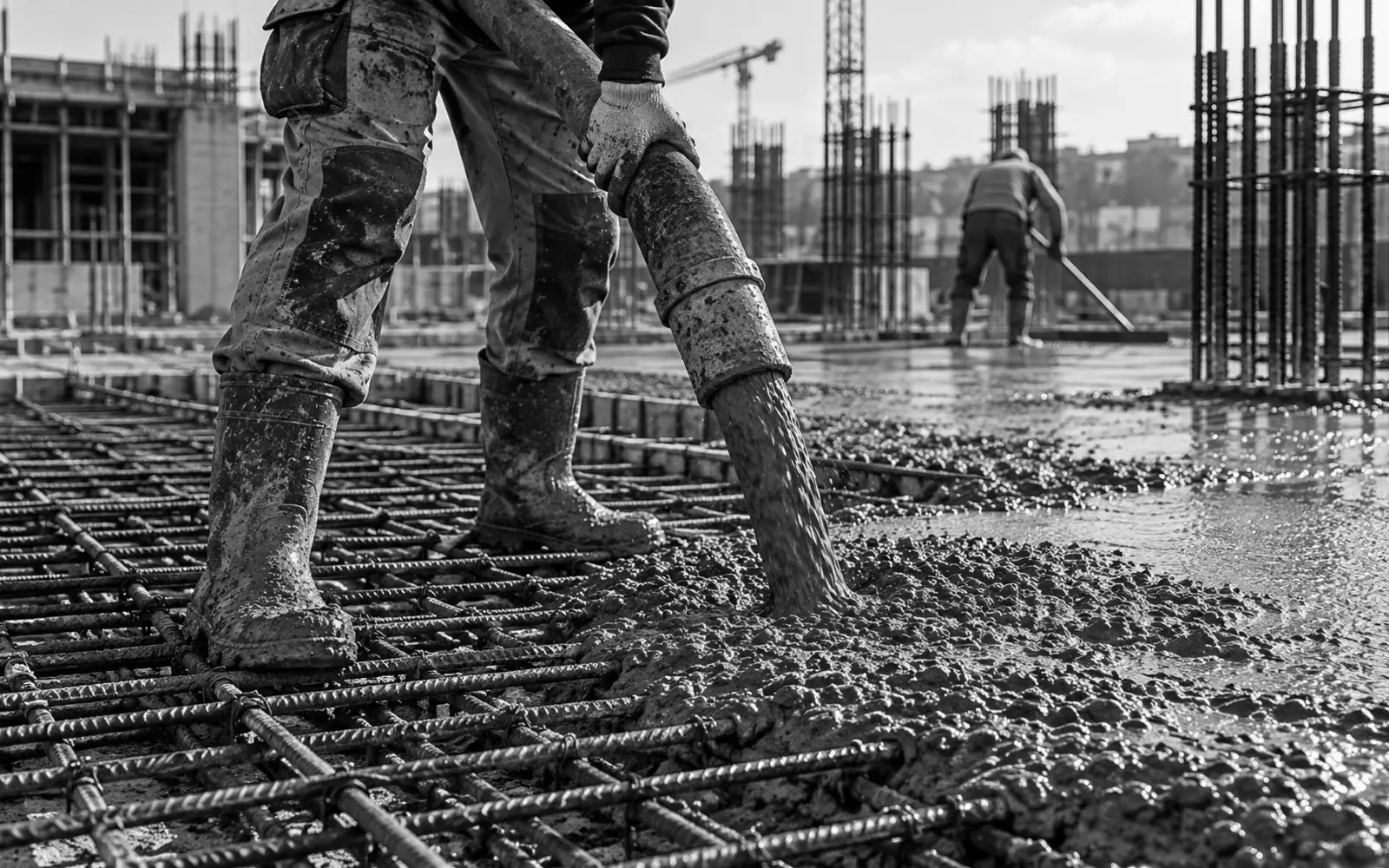 Praca ze świeżą mieszanką betonową