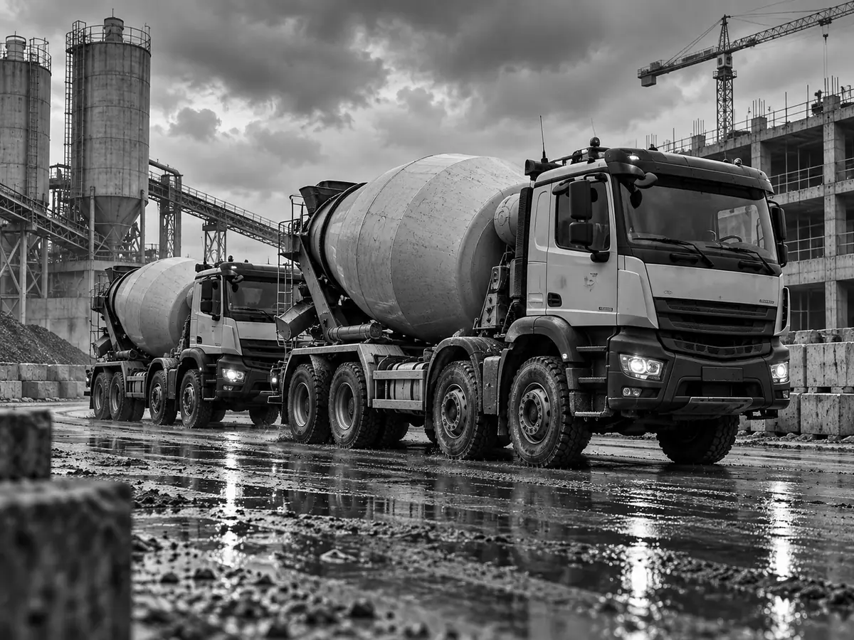 Transport betonu betonomieszarką